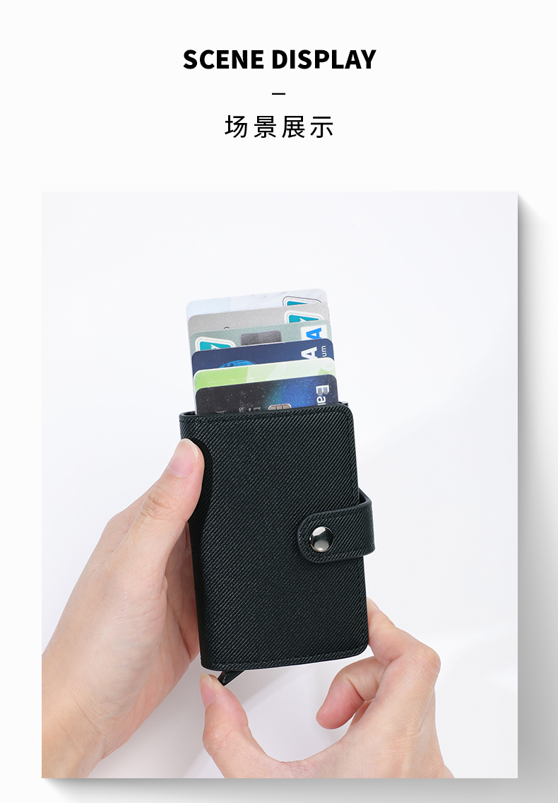 MANDU Men's Wallet PU Twill Short Cross-border European and American RFID Anti-theft Multifunctional Card Holder