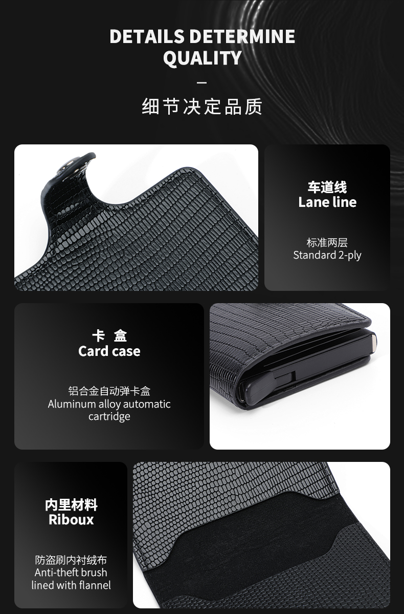 MANDU Men's Wallet PU Crocodile Pattern Cross-border European and American RFID Anti-theft Multifunctional Card Holder