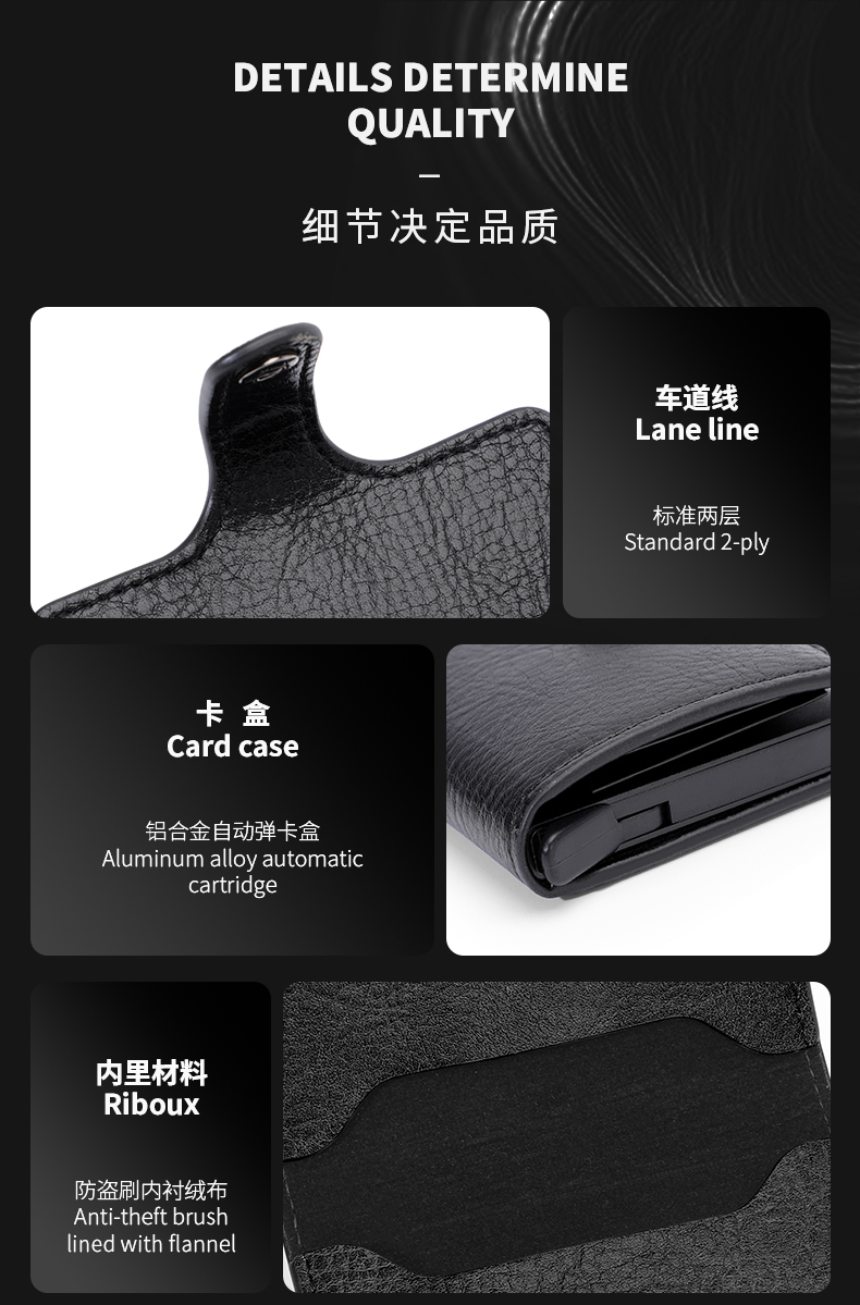 MANDU Men's Wallet PU Cracked Cross-border European and American RFID Anti-theft Multifunctional Card Holder