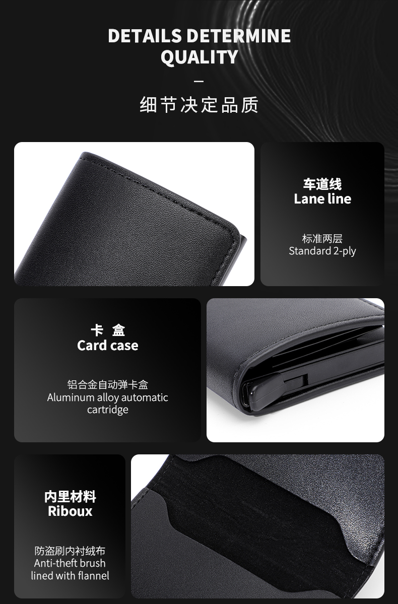 MANDU Men's Wallet PU Frosted Texture Cross-border European and American RFID Anti-theft Multifunctional Card Holder